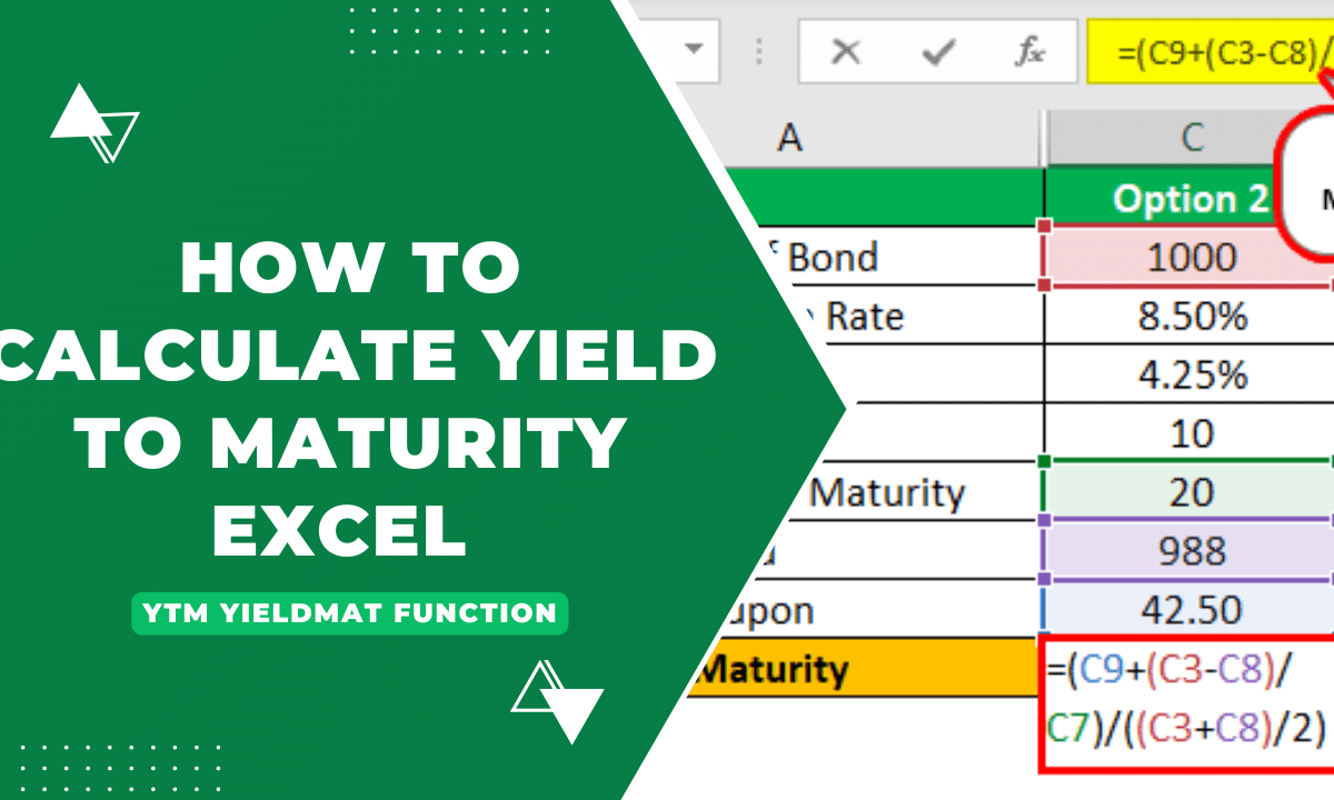 How To Calculate Yield To Maturity Excel Ytm Yieldmat Function Earn And Excel 6091