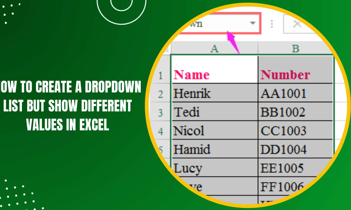 How to Create a Dropdown List but Show Different Values in Excel - Earn ...