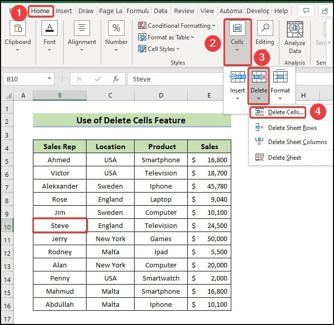 How to Delete Cells in Excel – Delete Extra Cells in a Spreadsheet ...